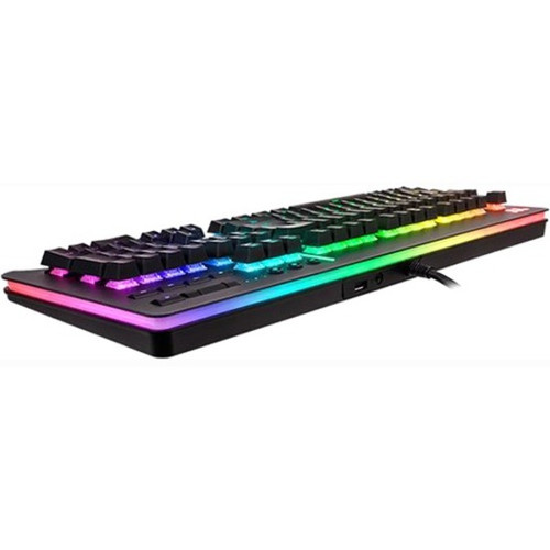 Tt eSPORTS Level 20 RGB Titanium Gaming Keyboard Blue Switch With USB Cable Connectivity And Media Controls KB-LVT-BLSRUS-01