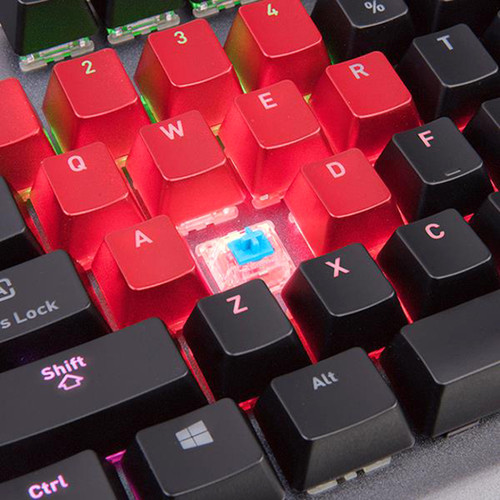 Tt eSPORTS Level 20 RGB Titanium Gaming Keyboard Blue Switch With USB Cable Connectivity And Media Controls KB-LVT-BLSRUS-01