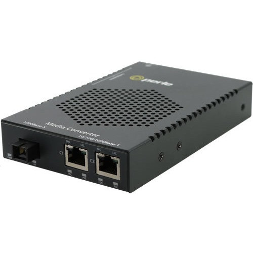Perle S-1110DHP-SC120U Transceiver/Media Converter - 2 x Network (RJ-45) - 1 x ST Ports - SimplexST Port - Single-mode - 0.06 mil (0 - (Fleet Network)