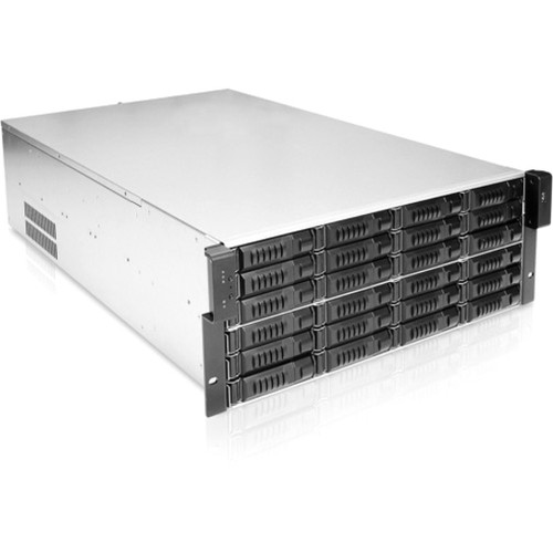 iStarUSA E4M24HD Rackmount Server Case With 500 W Power Supply Hot Dip Galvanized Steel And Aluminum Construction 26 Drive Bays E4M24HD-500R8PD8