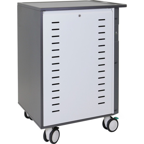 Ergotron DM40-2008-1 Zip40 Charging and Management Cart - 3-Shelf Steel Mobile Cart - 255 lb Capacity - 40-Device Support - 4 Locking Casters