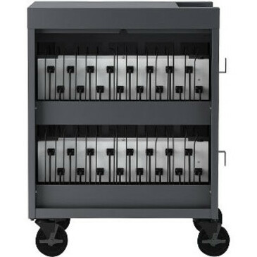 Bretford TVC32USBC-TAG Pre-wired CUBE Cart - 2-Shelf Steel Charging Cart for 32 Notebooks/Tablets - 120V AC - Tangerine