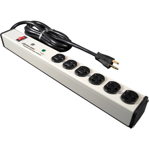 Wiremold Perma Power 6-Outlet Surge Supressor/Protector - 6 x AC Power - 120 V AC Input - 15.1 ft (Fleet Network)