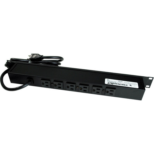 Wiremold Sentrex 6-Outlet Surge Suppressor/Protector - 6 x NEMA 5-15R - 120 V AC Input - Telephone/Cable - 5.9 ft (Fleet Network)