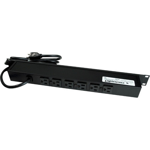 Wiremold Sentrex 6-Outlet Surge Suppressor/Protector - 6 x NEMA 5-15R - 120 V AC Input - Telephone/Cable - 15.1 ft (Fleet Network)