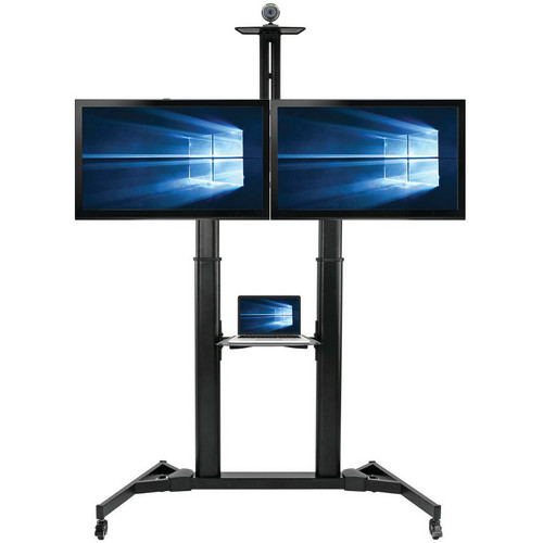 Tripp Lite by Eaton DMCSD3545M Dual-Screen Display Stand - Up to 45" Screen Support - 176 lb Load Capacity - 2 Shelves - Floor Cart