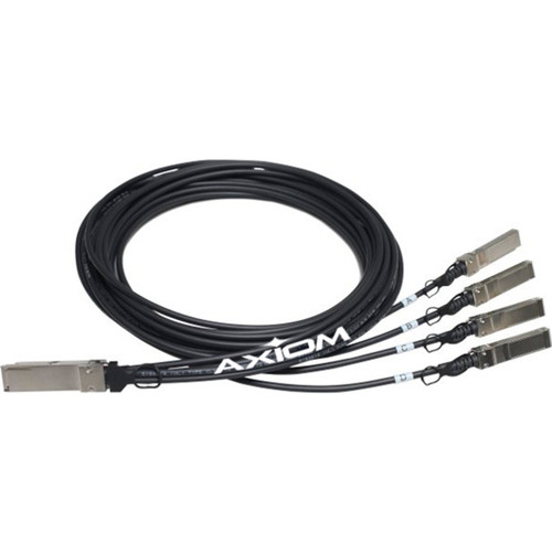 Axiom QSFP+ to 4 SFP+ Passive Twinax Cable 1m - 3.3 ft Twinaxial Network Cable for Network Device - First End: 1 x QSFP+ Network - 4 x (Fleet Network)