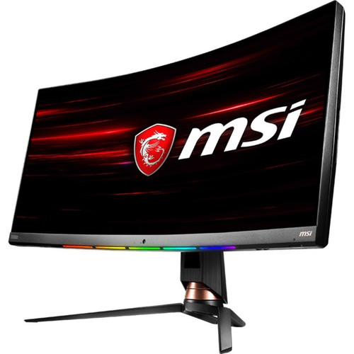 MSI Optix 34 Inch UW-QHD Curved Gaming LCD Monitor 21 9 Gray Webcam Ready Vertical Alignment VA Viewable Screen Class OPTIXMPG341CQR