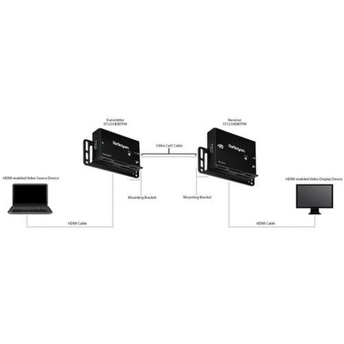 StarTechcom_HDMI_over_CAT5_HDBaseT_Extender_-_Power_over_Cable_-_Ultra_HD_4K_-_Extend_HDMI_up_to_330ft_over_CAT_5__CAT_6_cable_only_ST121HDBTPW
