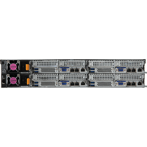 Gigabyte H262-Z63 2U Rackmount Barebone Server - Dual Socket SP3 - EPYC Support - 128GB DDR4 - 16 Slots - 2 x 2. 2kW PSU