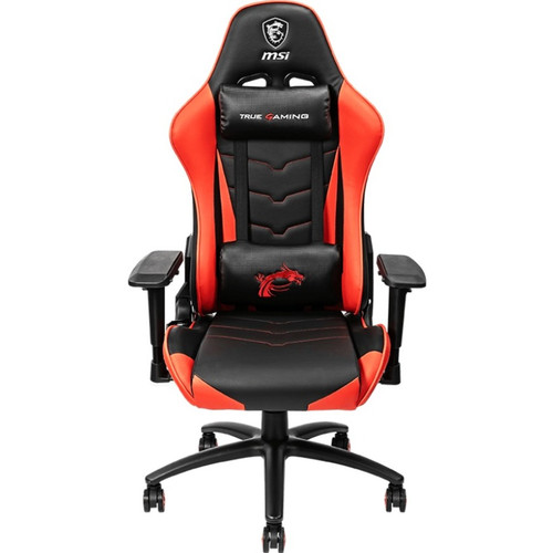 MSI MAG CH120 Gaming Chair - For Gaming - Steel, PVC Leather, Polyurethane, Foam, Leatherette - Black, Red (Fleet Network)