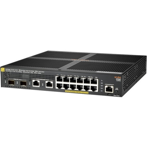 HPE 2930F 12G PoE+ 2G/2SFP+ Switch - 16 Ports - Manageable - 3 Layer Supported - Modular - 170 W Power Consumption - Twisted Pair, - - (Fleet Network)