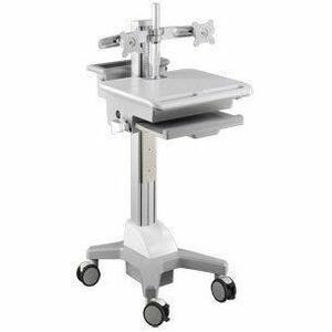 Amer Mounts Computer Cart Dual Monitor - 33.07 lb (15000 g) Capacity - 4 Casters - 10.3" (261 mm) Width x 20.4" (517 mm) Depth - 24" (Fleet Network)