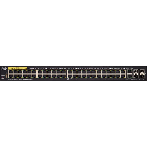 Cisco SF350-48P Ethernet Switch - 50 Ports - Manageable - Gigabit Ethernet, Fast Ethernet - 10/100/1000Base-T, 10/100Base-T, - 3 Layer (Fleet Network)