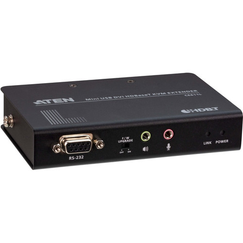 Aten CE611 Mini USB DVI HDBaseT KVM Extender - 1920 x 1200 @ 100m - 1 Local/Remote User - 2 RJ-45 - 3 USB - 2 DVI Ports
