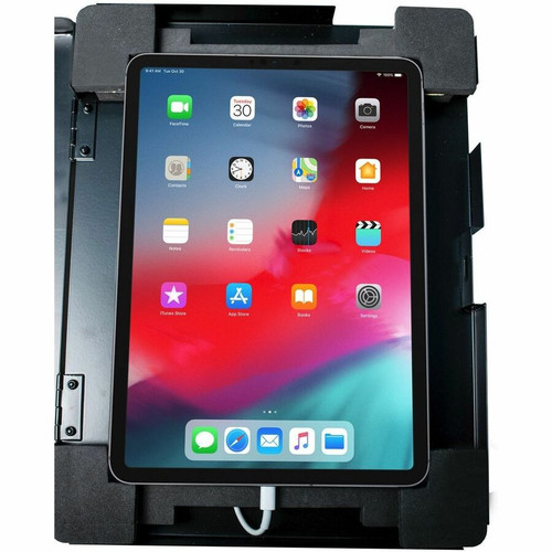 CTA Digital PAD-PARAFD Premium Height-Adjustable Floor-to-Desk Security Kiosk for Tablets - Metal Stand with Key Lock - Gooseneck - Weighted Base