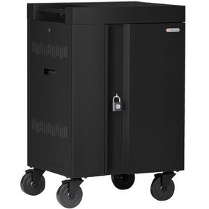 Bretford CUBE Cart Mini Charging Cart - 4 Casters - 5" (127 mm) Caster Size - Steel - 24" Width x 21" Depth x 37.5" Height - Black - (Fleet Network)