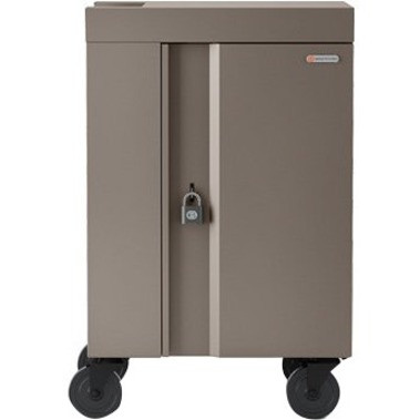 Bretford CUBE Cart Mini Charging Cart - 4 Casters - 5" (127 mm) Caster Size - Steel - 24" Width x 21" Depth x 37.5" Height - Champagne (Fleet Network)