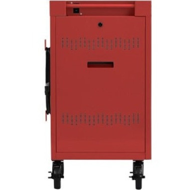 Bretford CUBE Cart Mini Charging Cart - 4 Casters - 5" (127 mm) Caster Size - Steel - 24" Width x 21" Depth x 37.5" Height - Red - For (Fleet Network)