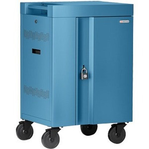 Bretford CUBE Cart Mini Charging Cart - 4 Casters - 5" (127 mm) Caster Size - Steel - 24" Width x 21" Depth x 37.5" Height - Sky - For (Fleet Network)