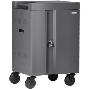 Bretford CUBE Cart Mini Charging Cart - 4 Casters - 5" (127 mm) Caster Size - Steel - 24" Width x 21" Depth x 37.5" Height - Platinum (Fleet Network)