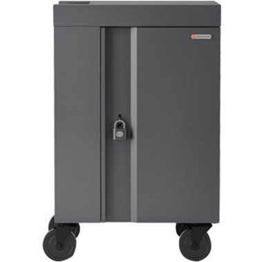 Bretford CUBE Cart Mini Charging Cart - 4 Casters - 5" (127 mm) Caster Size - Steel - 24" Width x 21" Depth x 37.5" Height - Platinum (Fleet Network)