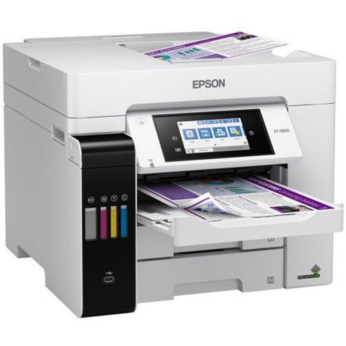 Epson ET-5850 Inkjet Multifunction Printer-Color-Copier/Fax/Scanner-4800x1200 dpi Print-Automatic Duplex Print-66000 Pages-550 sheets (Fleet Network)