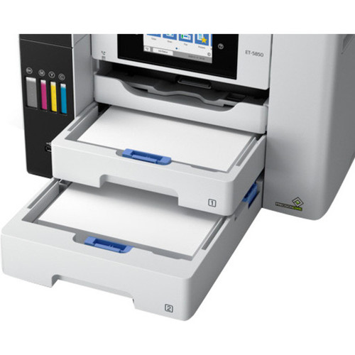 Epson ET-5850 Inkjet Multifunction Printer-Color-Copier/Fax/Scanner-4800x1200 dpi Print-Automatic Duplex Print-66000 Pages-550 sheets (C11CJ29201)