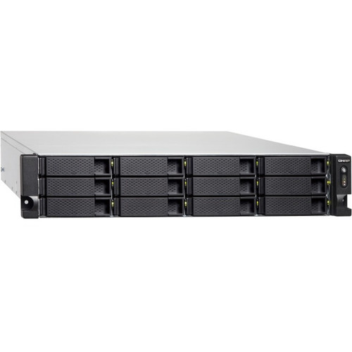 QNAP SAN NAS Storage System Intel Xeon D Dual-core 12 Bay Supported Chassis Rackmount SAN/NAS D-1602 GHz HDD X TS-1886XU-RP-D1602-4G