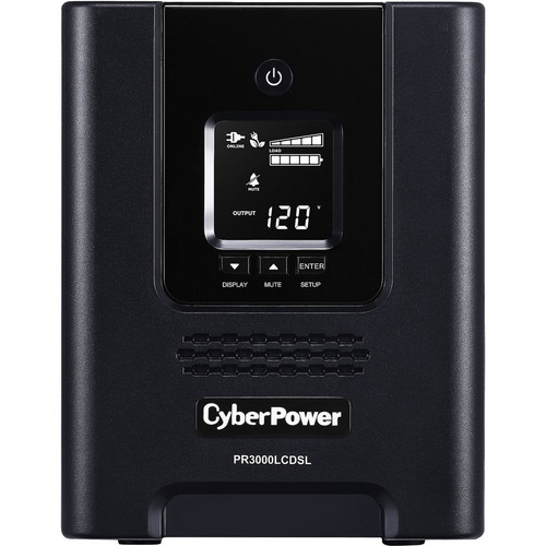 CyberPower Smart App Sinewave PR3000LCDSL 3000VA Pure Sine Wave Tower LCD UPS - Tower - 8 Hour Recharge - 1.98 Minute Stand-by - 120 V (Fleet Network)