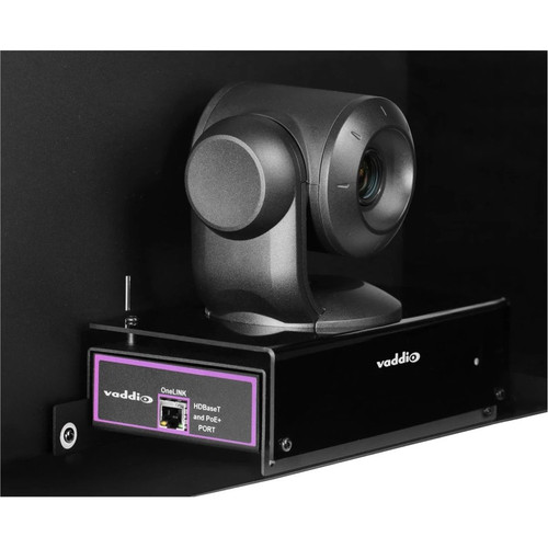 Vaddio 999-9966-800 RoboSHOT IW Clear Glass PTZ Camera - Black - 60 fps - HDMI - USB - Wall Mountable