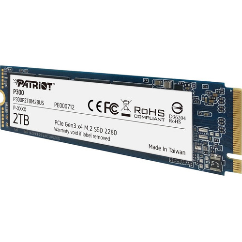 Patriot Memory P300 2 TB Solid State Drive - M.2 2280 Internal - PCI Express NVMe (PCI Express NVMe 3.0 x4) - Desktop PC, Notebook - - (P300P2TBM28US)