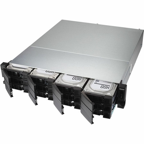 QNAP TL-R1200C-RP Drive Enclosure SATA/600 - USB 3.2 (Gen 2) Type C Host Interface - 2U Rack-mountable - Hot Swappable Bays - 12 x HDD (TL-R1200C-RP-US)
