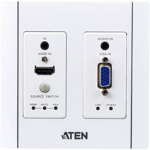 Aten VE2812AUST Video Extender Transmitter - 2 Inputs - 492 ft Range - 4K/Full HD - HDMI/VGA/RJ-45