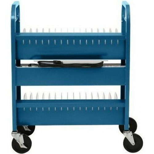 Bretford TVCT30AC-SKY Transport Cart - 30-Device Mobile Charging Cart with 4 Locking Casters - Cable Management - Steel Frame - Sky Blue