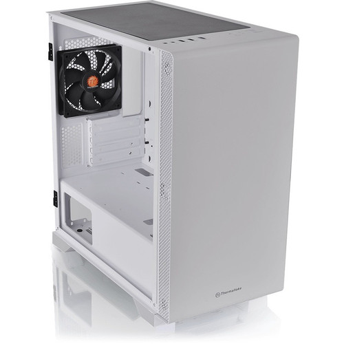 Thermaltake S100 Tempered Glass Snow Edition Micro Chassis - Micro Tower - White - SPCC, Tempered Glass, Steel, Metal - 4 x Bay - 0 - (Fleet Network)