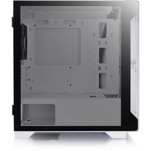 Thermaltake S100 Tempered Glass Snow Edition Micro Chassis - Micro Tower - White - SPCC, Tempered Glass, Steel, Metal - 4 x Bay - 0 - (Fleet Network)