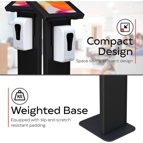 CTA Digital PAD-PSTT1B POS Terminal Stand - 10. 5" Screen Support - Floor Mount - Black Steel - Key Lock - Anti-Theft