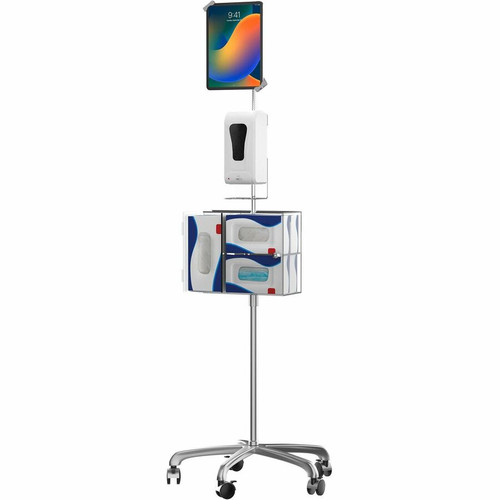 CTA Digital PAD-SHFSST Security Gooseneck Stand with Sanitizer Dispenser - Floor Stand for 7-13" Tablets - 58" Height Adjustable
