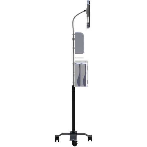 CTA Digital Compact Gooseneck Floor Stand for 7-13 Inch Tablets with Sanitizing Station & Automatic Soap Dispenser - Up to 13" (330.20 (Fleet Network)