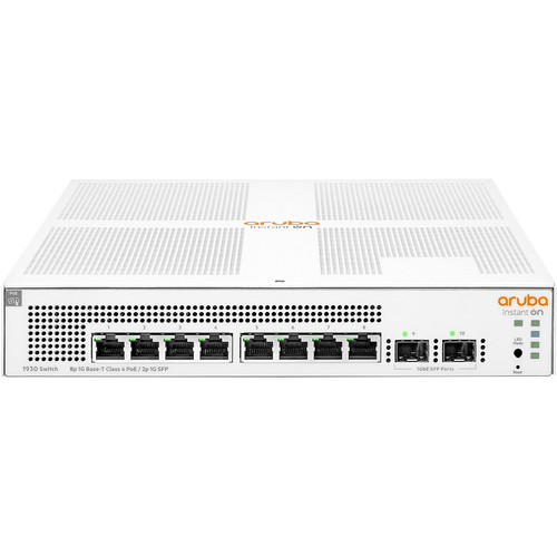 HPE JL681A#B2C Instant On 1930 8-Port Gigabit PoE+ Managed Switch - 124W PoE Budget - 2 SFP Slots - Layer 3 - 1U Rack-Mountable