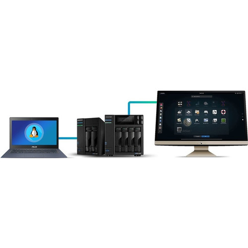 ASUSTOR Lockerstor 4 Desktop NAS Storage System Intel Celeron Quad-core 2 GHz Drive Bays Expandable SSD Cache Supported SAN/NAS Core HDD X AS6604T