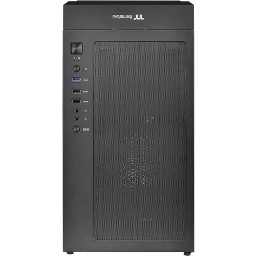 Thermaltake Versa T35 Tempered Glass RGB Mid-Tower Chassis - Mid-tower - Black - Tempered Glass, SPCC - 4 x Bay - 0 - ATX, Mini ITX, - (CA-1R7-00M1WN-00)