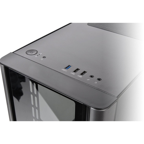 Thermaltake Tempered Glass Micro Tower Chassis In Black With Compact Design And Clear Side Panel For Small Form Factor Builds CA-1R1-00S1WN-00