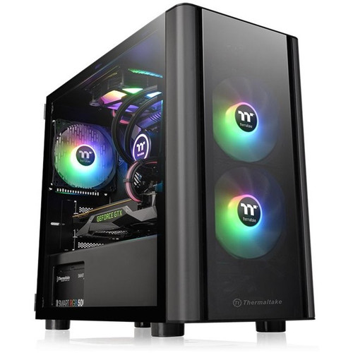 Thermaltake Tempered Glass Micro Tower Chassis In Black With Compact Design And Clear Side Panel For Small Form Factor Builds CA-1R1-00S1WN-00