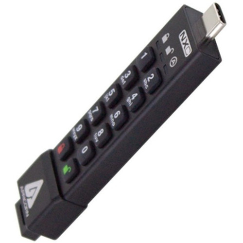 Apricorn Aegis Secure Key 3NXC 128GB USB 3.2 (Gen 1) Type C Flash Drive - 128 GB - USB 3.2 (Gen 1) Type C - 256-bit AES - 3 Year (ASK3-NXC-128GB)