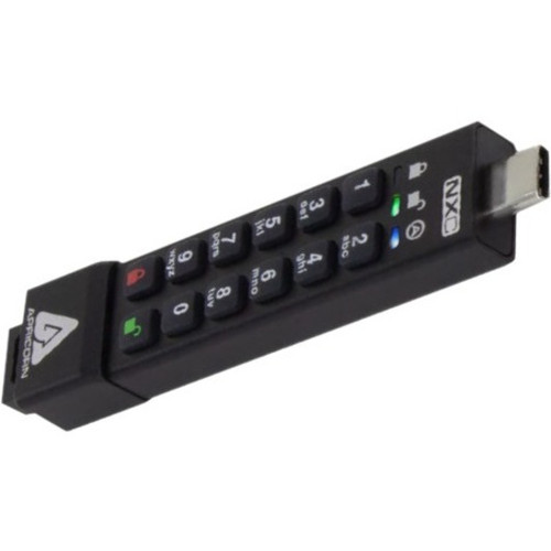 Apricorn Aegis Secure Key 3NXC 16GB USB 3.2 (Gen 1) Type C Flash Drive - 16 GB - USB 3.2 (Gen 1) Type C - 256-bit AES - 3 Year (ASK3-NXC-16GB)