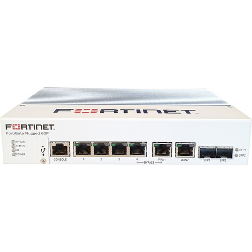 Fortinet FortiGate Rugged FGR-60F Network Security/Firewall Appliance - 6 Port - 10/100/1000Base-T, 1000Base-X - Gigabit Ethernet - - (Fleet Network)
