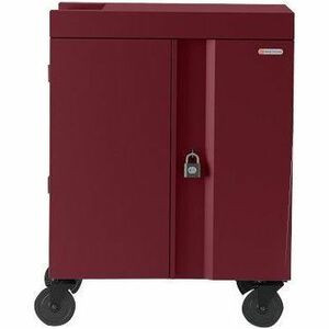 Bretford Cube Cart - TVC32PAC - 4 Casters - 5" (127 mm) Caster Size - Maroon - For 32 Devices (Fleet Network)