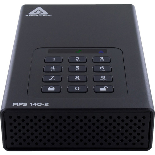 Apricorn Aegis Padlock DT FIPS ADT-3PL256F-18TB 18 TB Desktop Hard Drive - External - Black  - Desktop PC Device Supported - USB 3.2 - (ADT-3PL256F-18TB)